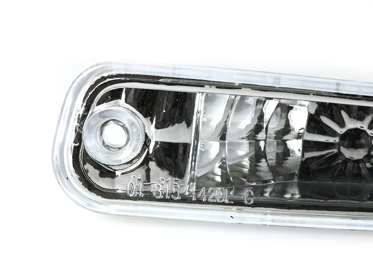 DEPO Rear CLEAR Bumper Side Marker Lights + Red Bulbs for 90