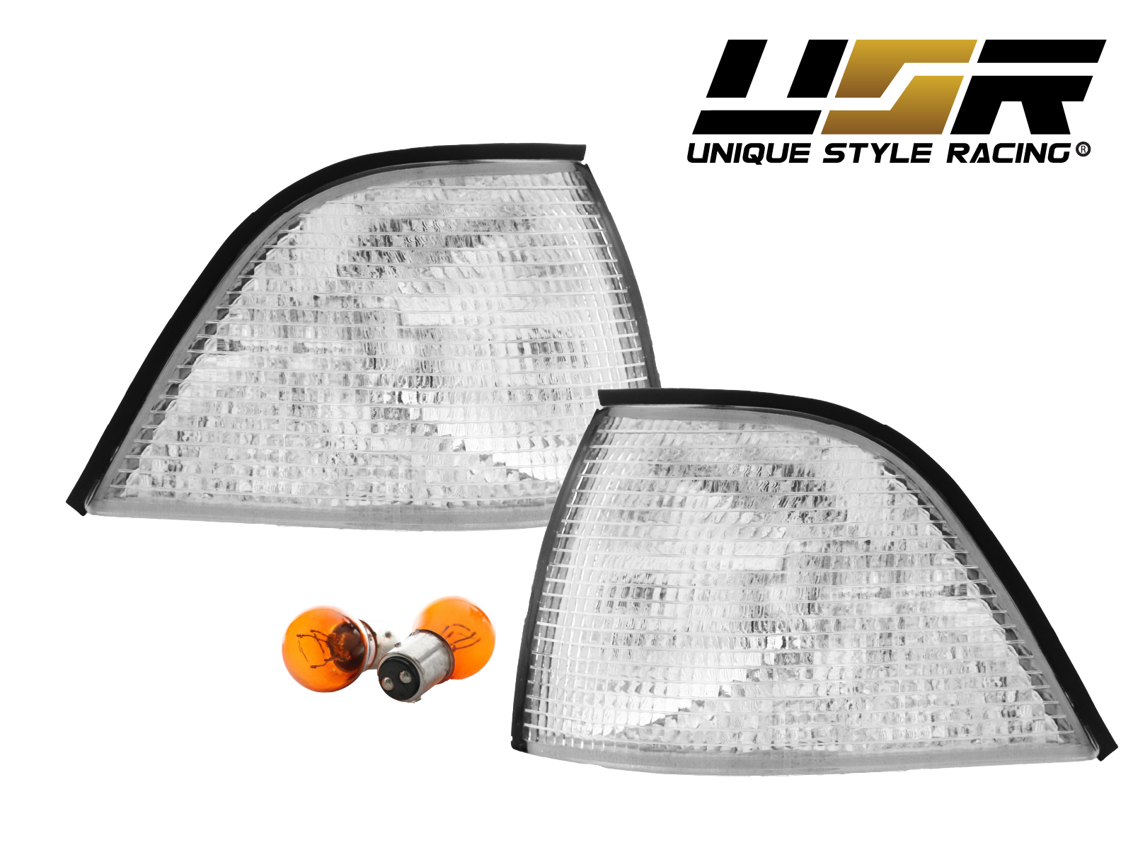 DEPO Glass Lens Projector Euro Headlight+Clear Corner Light For BMW E36