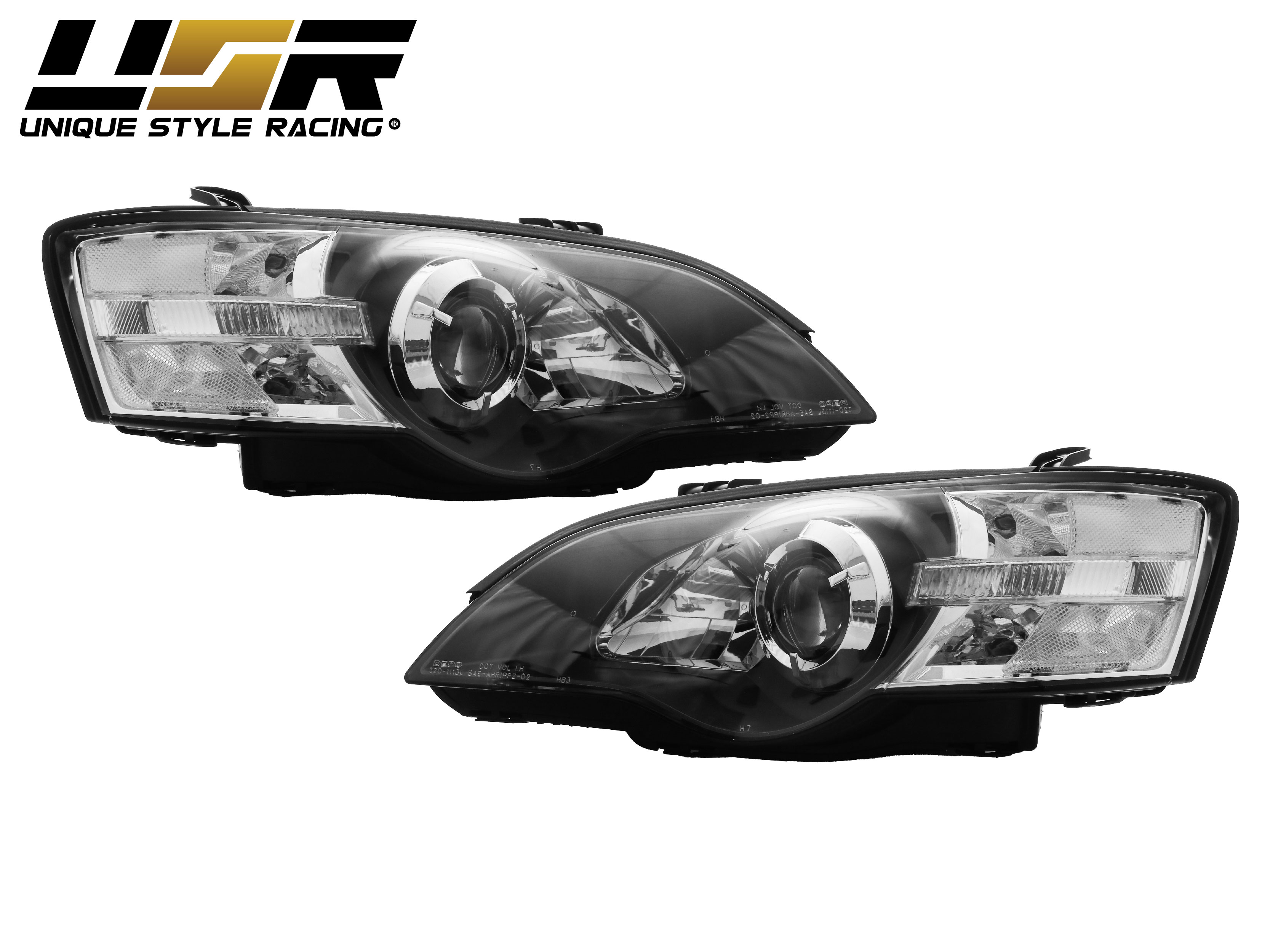 DEPO JDM Black/Clear Projector Headlights For 2005-2007 Subaru