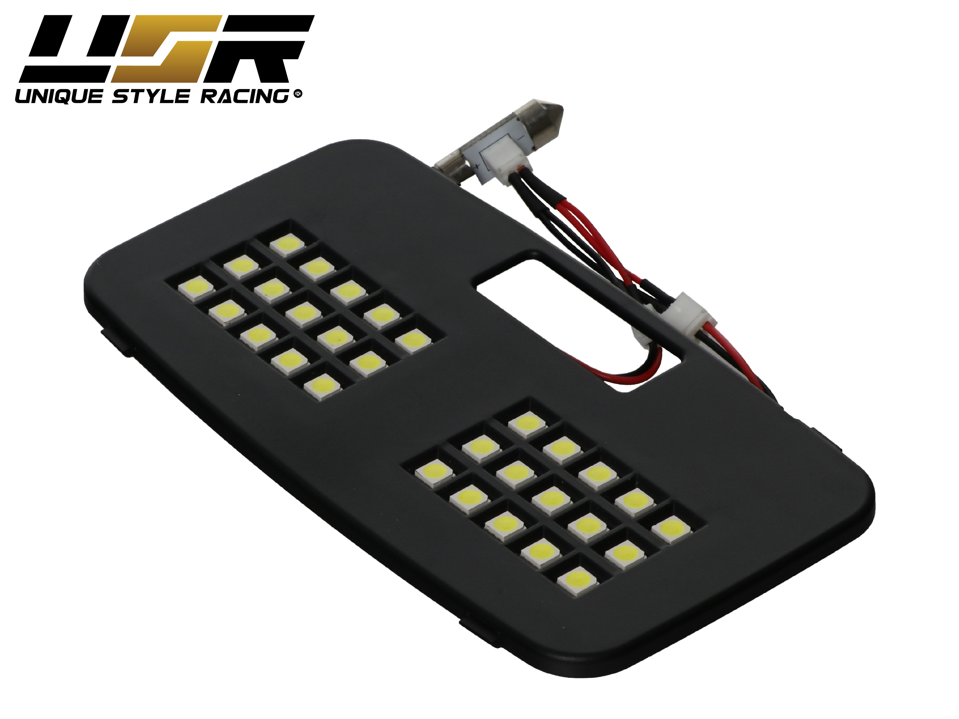 10X Brighter Front + Rear WHITE Interior 30 LED Panel Dome Light