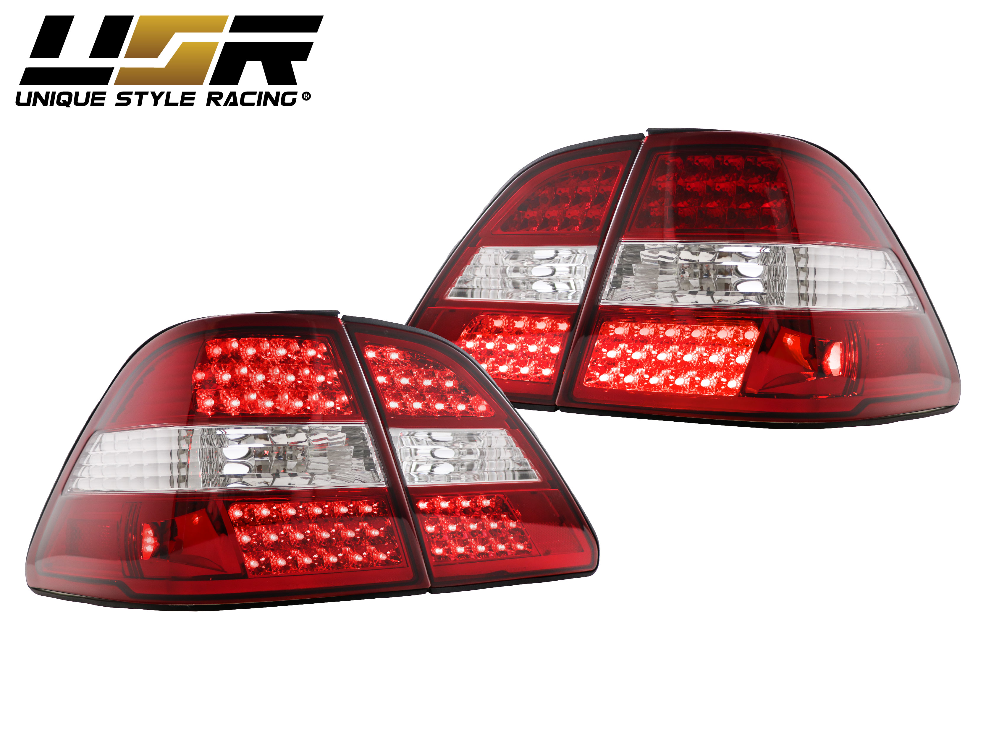 JDM Style LED Upgrade Red/Clear 4 Pc Tail Light For 2001-2003