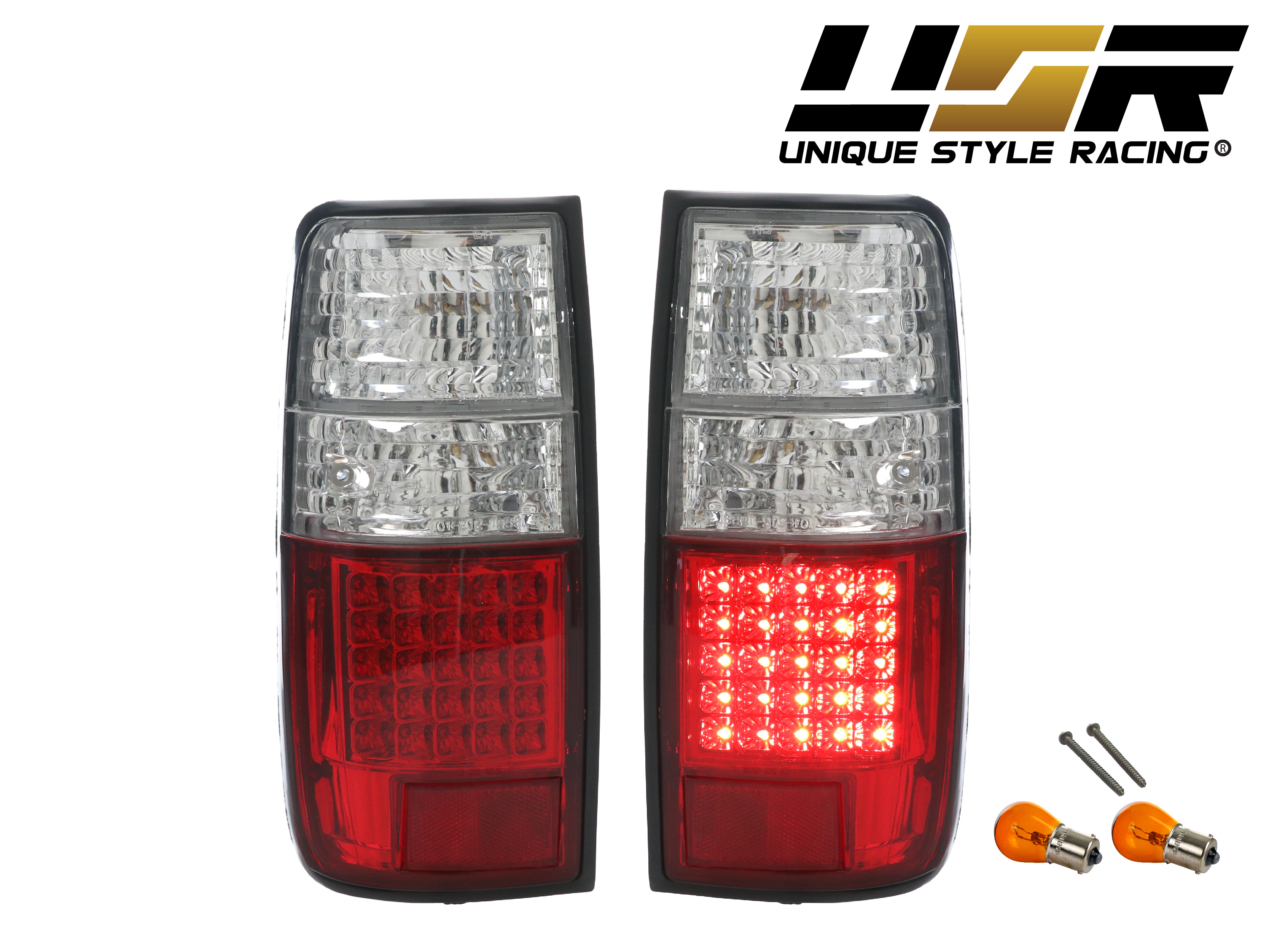 USA DEPO Red/Clear LED Tail Light For 91-97 Toyota Land Cruiser